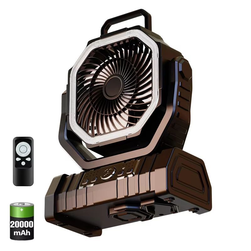 20000mAh Portable Camping Fan With LED Light  Hook  Rechargeable Battery Operated Desk And Outdoor  7