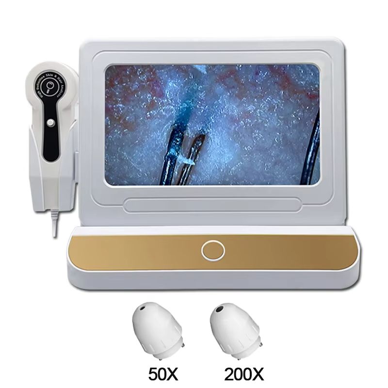 10Inch LCD Hair And Skin Analyzer  Digital Microscope With 50X200X Magnification For Scalp  Follicl 1