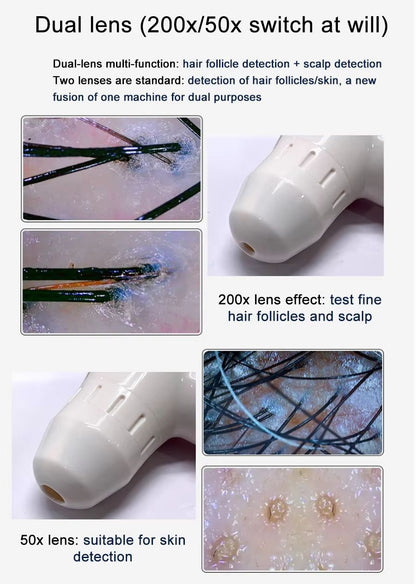 10Inch LCD Hair And Skin Analyzer  Digital Microscope With 50X200X Magnification For Scalp  Follicl 5