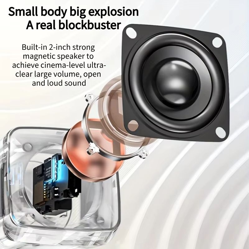 Mini USB Computer Speakers With Stereo Sound And Colorful Lights  Portable AUXin 6W Desktop Speaker 5