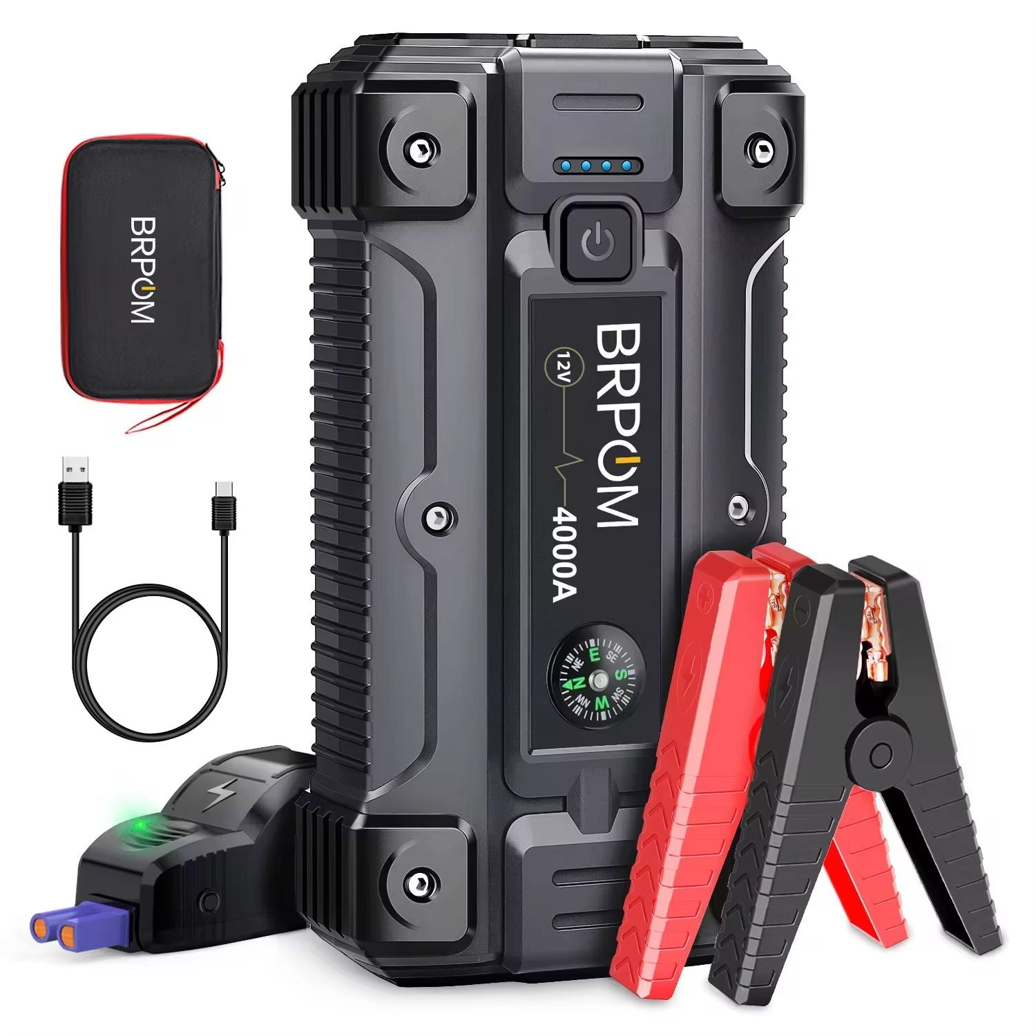 HighPower Car Jump Starter 3000A4000A5000A  Portable Battery Booster  Emergency Power Bank For 12V  6
