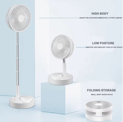 Portable USB Rechargeable Folding Fan  Telescopic Quiet And Long Battery Life For Camping Fishing H 1