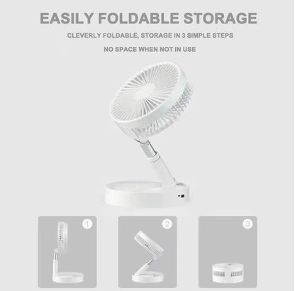 Portable USB Rechargeable Folding Fan  Telescopic Quiet And Long Battery Life For Camping Fishing H 5