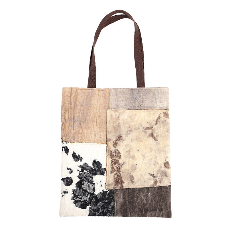 Handmade Original Design Tote Bag Women with Zipper Canvas Tone Splicing, Gym Tote Handbag, Nurse Work Yoga Bag