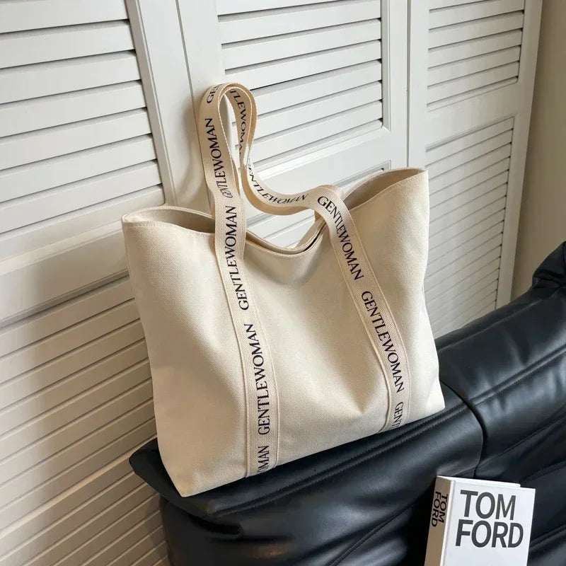 Hot Selling Canvas Shopping Bag, Fashion and Leisure Zipper Women's Tote Bag, New High Quality Large Capacity bag