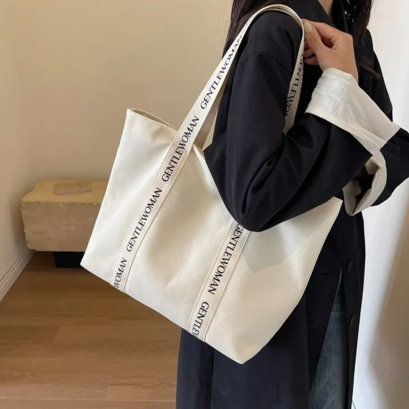 Hot Selling Canvas Shopping Bag, Fashion and Leisure Zipper Women's Tote Bag, New High Quality Large Capacity bag