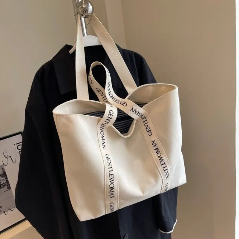 Hot Selling Canvas Shopping Bag, Fashion and Leisure Zipper Women's Tote Bag, New High Quality Large Capacity bag