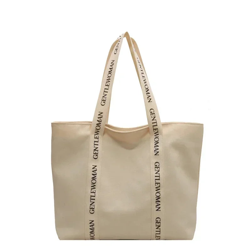 Hot Selling Canvas Shopping Bag, Fashion and Leisure Zipper Women's Tote Bag, New High Quality Large Capacity bag