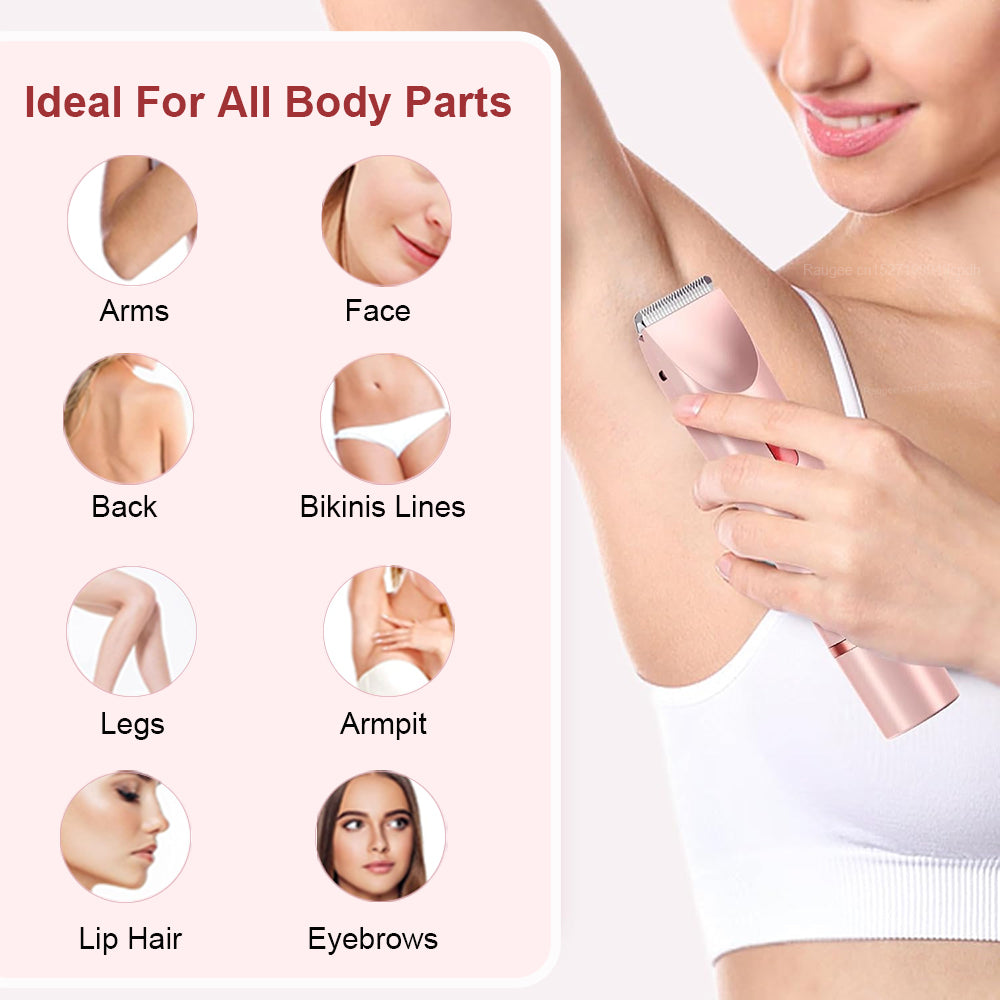 Electric Razors For Women 2in1 Painless Bikini Trimmer  Facial Shaver For Ladies Body Underarms Leg 1