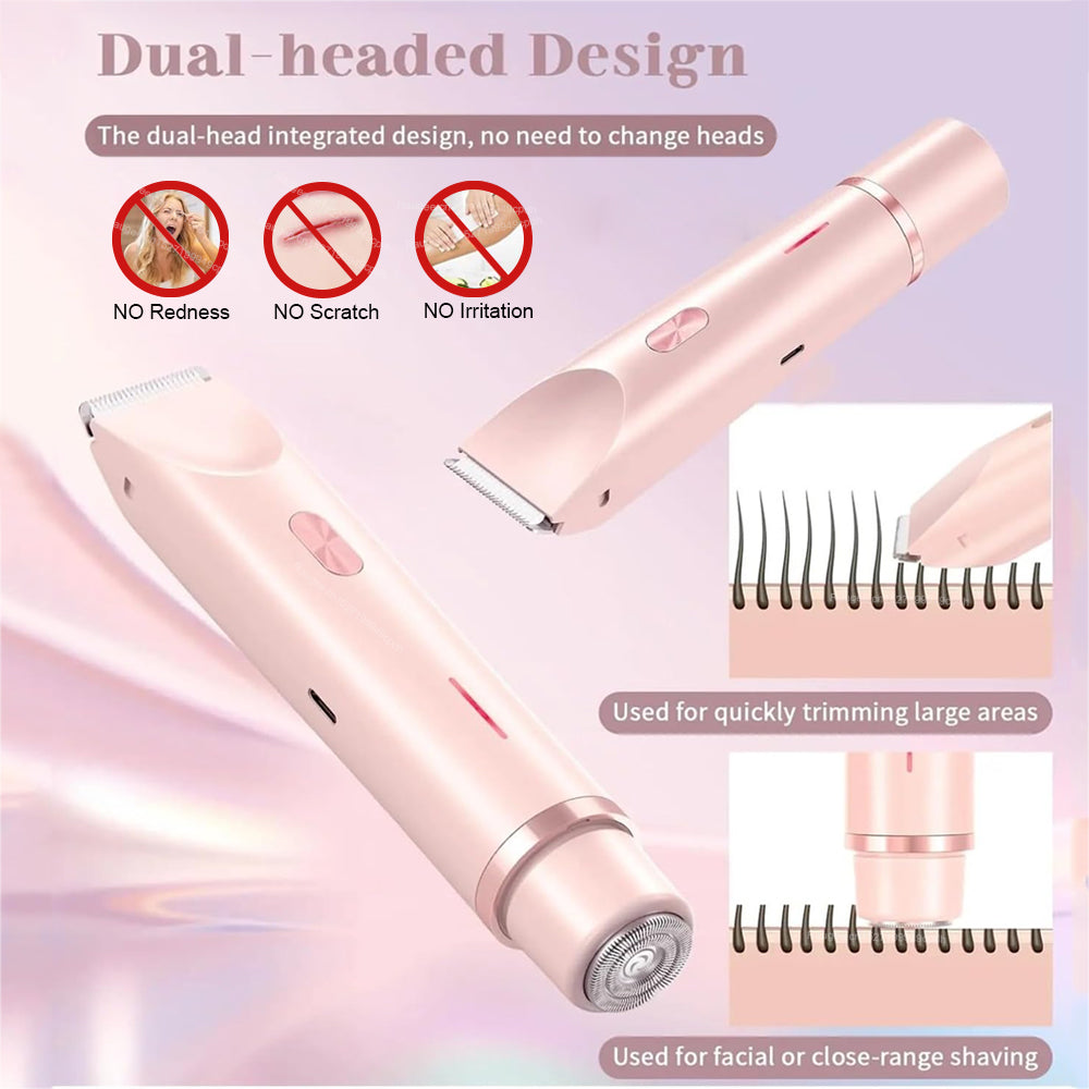 Electric Razors For Women 2in1 Painless Bikini Trimmer  Facial Shaver For Ladies Body Underarms Leg 2