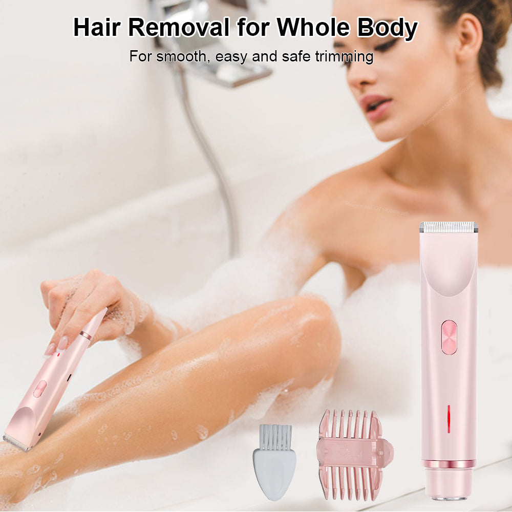 Electric Razors For Women 2in1 Painless Bikini Trimmer  Facial Shaver For Ladies Body Underarms Leg 4