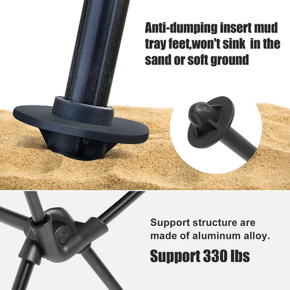 Lightweight Portable Folding Camping Chair With Headrest Aluminum Alloy Outdoor Furniture For Fishi