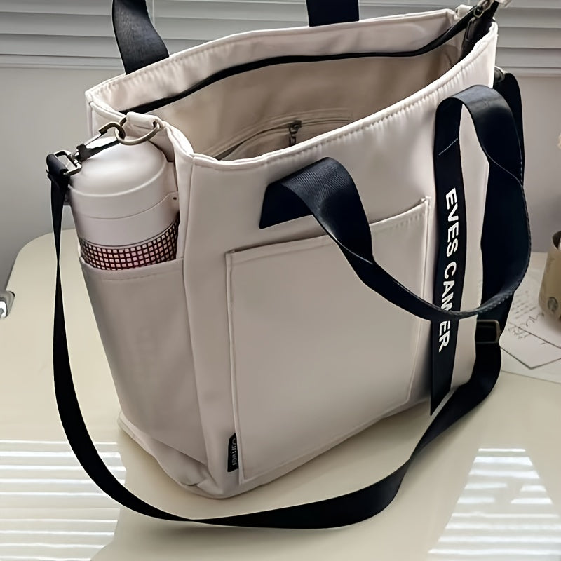 Fashionable Canvas Tote Bag, Hand Carry Duffel Bag, Shoulder Bag For Women Messenger Bag with Zipper Closure