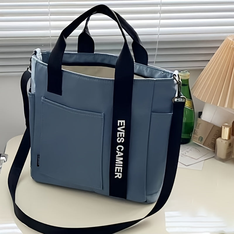 Fashionable Canvas Tote Bag, Hand Carry Duffel Bag, Shoulder Bag For Women Messenger Bag with Zipper Closure