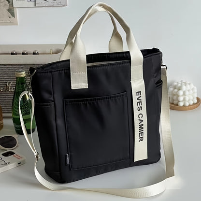 Fashionable Canvas Tote Bag, Hand Carry Duffel Bag, Shoulder Bag For Women Messenger Bag with Zipper Closure