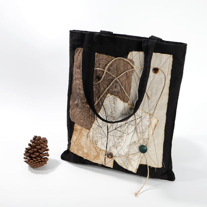 Handmade Original design Tote Bag for Women with Zipper, Canvas Tone Splicing, Gym Tote Work Tote Dance Yoga Bag