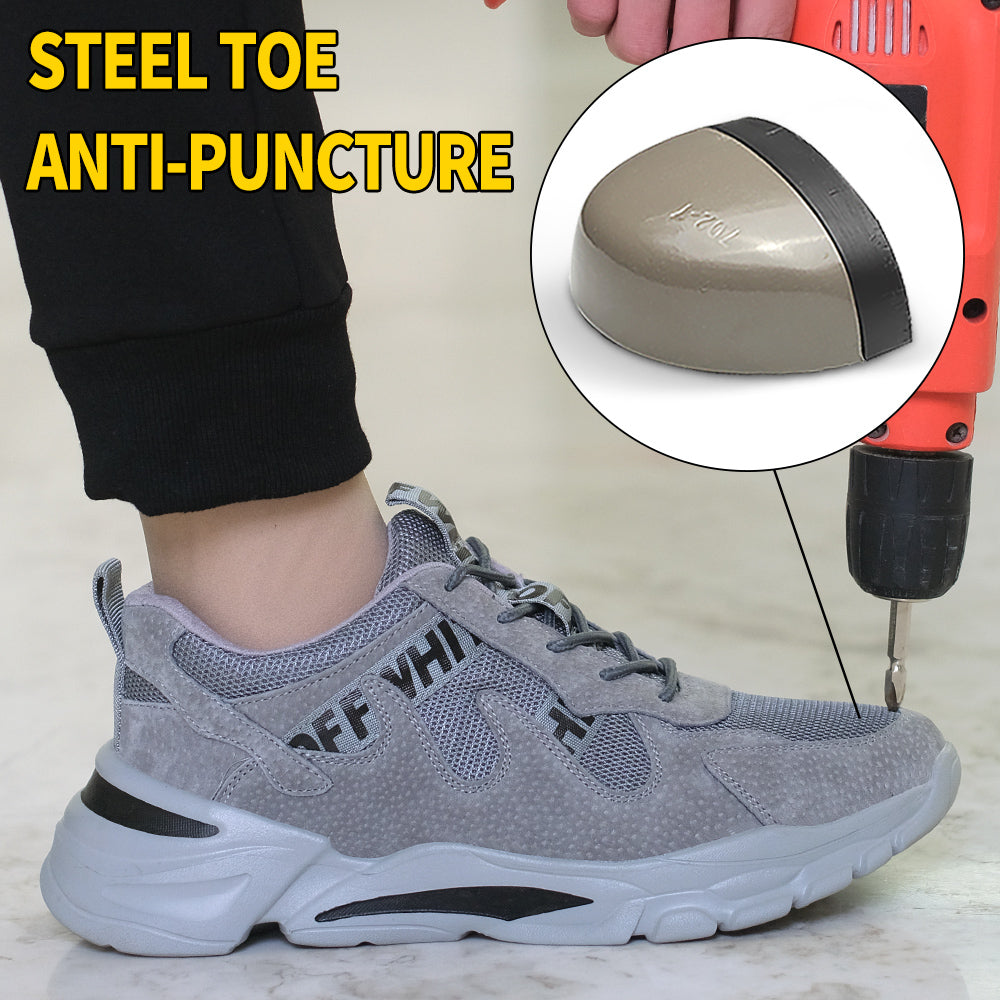 Steel Toe Men Work Safety Shoes AntiPuncture AntiStabbing Wearable Breathable Soft Lightweight Snea 2