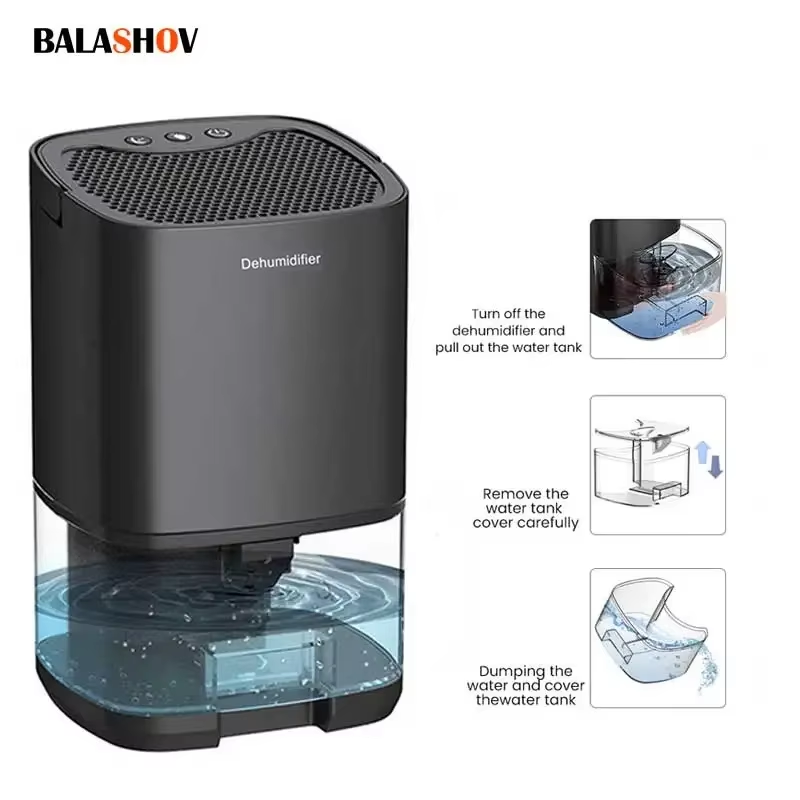Portable Air Dehumidifier, Mute Mini Moisture Absorber, Air Dryer Machine for Home, Bedroom Office, Kitchen with US Plug