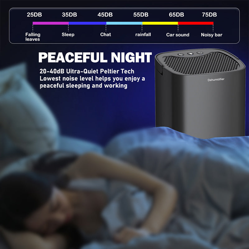 Portable Air Dehumidifier, Mute Mini Moisture Absorber, Air Dryer Machine for Home, Bedroom Office, Kitchen with US Plug