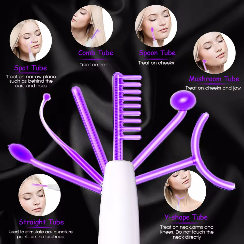Touch Panel High Frequency Facial Machine for Hair & Face, Argon Electrotherapy Wand for Acne Treatment & Advanced Skin