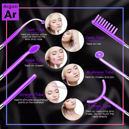 Touch Panel High Frequency Facial Machine for Hair & Face, Argon Electrotherapy Wand for Acne Treatment & Advanced Skin