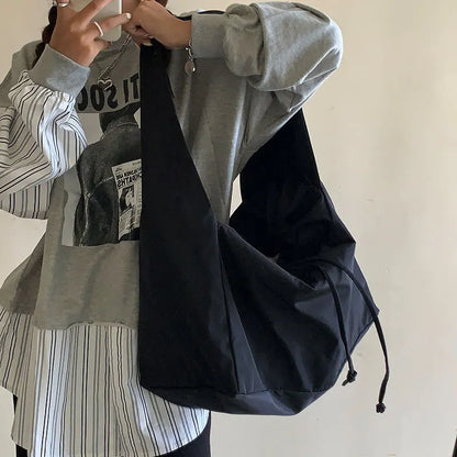 Luxury Designer Black Tote Bag, Women Bag New Nylon Bucket Fashion Solid Zipper, Soft Shoulder Bag Purses and Handbags