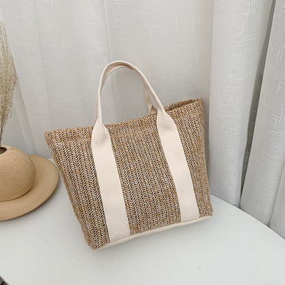 Designer Luxury Color Matching Tote Bag, Summer Trend Straw Bags, New Popular Hit Handbags for Women