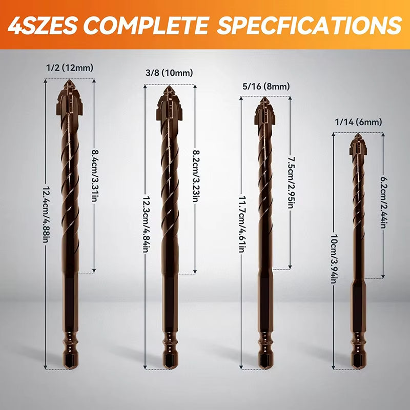 Serrated Drill Bits Set High Strength Special Serrated Twist Bits For Concrete Tile Glass Composite 1