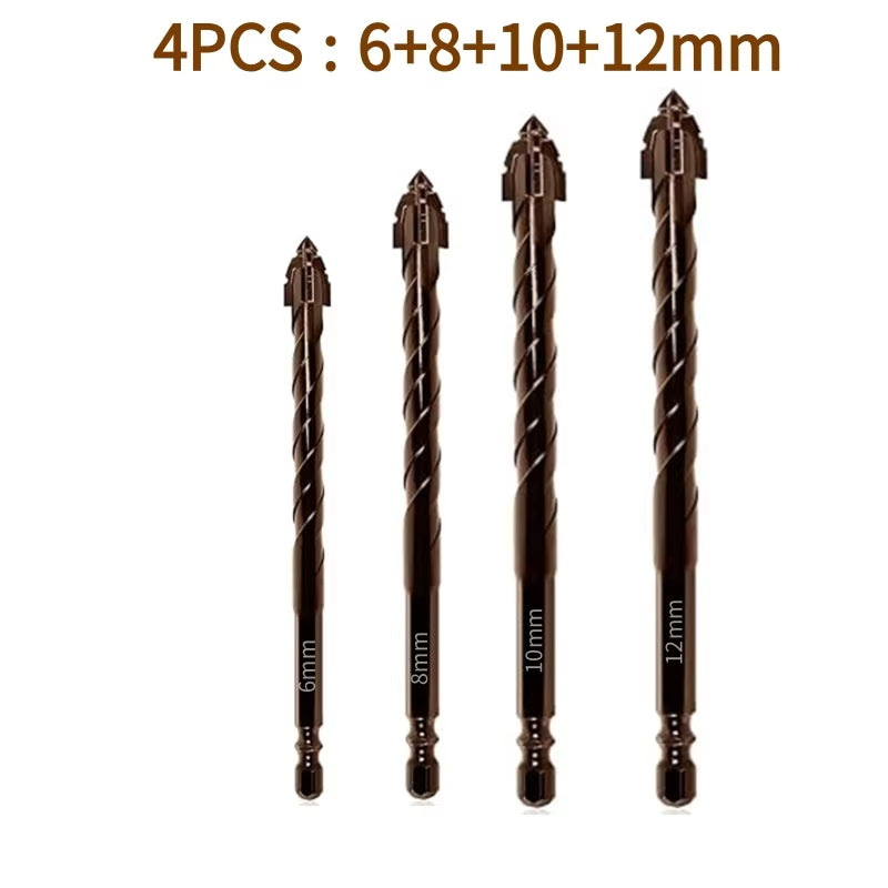 Serrated Drill Bits Set High Strength Special Serrated Twist Bits For Concrete Tile Glass Composite 6