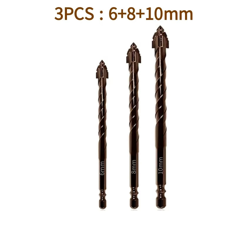 Serrated Drill Bits Set High Strength Special Serrated Twist Bits For Concrete Tile Glass Composite 10