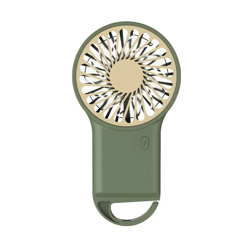 USB Rechargeable Mini Fan, 3-in-1 Foldable Handheld, Desktop, & Hanging Fan with Hook for Outdoor, Office, and Home Use
