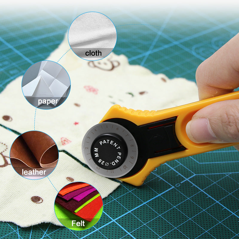 Rotary Cutter 28mm 45mm, Patchwork Tailor Round Knife With Scale, Leather Craft Fabric Cutting Tools