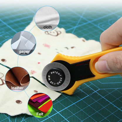 Rotary Cutter 28mm 45mm, Patchwork Tailor Round Knife With Scale, Leather Craft Fabric Cutting Tools