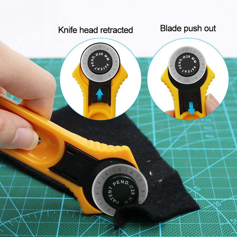 Rotary Cutter 28mm 45mm, Patchwork Tailor Round Knife With Scale, Leather Craft Fabric Cutting Tools