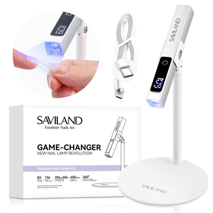 Rechargeable UV LED Nail Lamp with Magnetic Stand, Portable Mini Nail Dryer for Gel Nails with LCD Screen & 3 Timer Mod