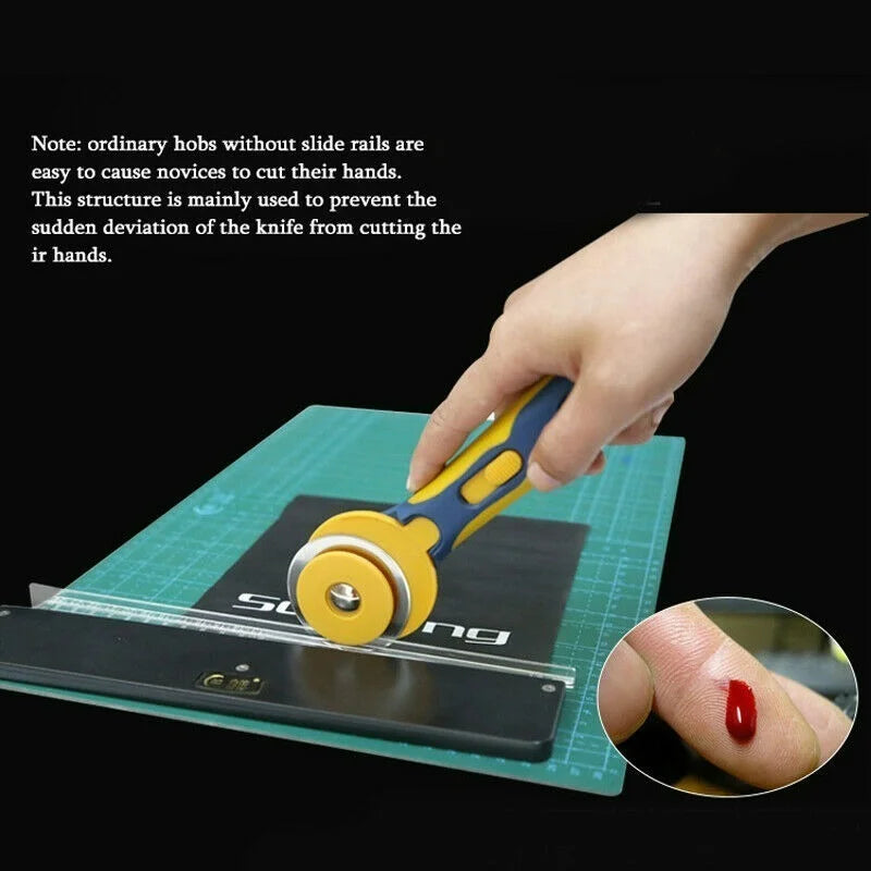 Fabric Sewing Leather Cloth Cutting Tool 60mm Round Hob Rotary Cutter, Patchwork Quilting Flat Rubber Hob