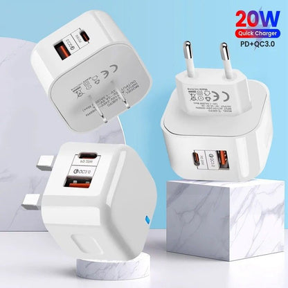 20W Usb C Fast Charging Wall Adapter for Phones