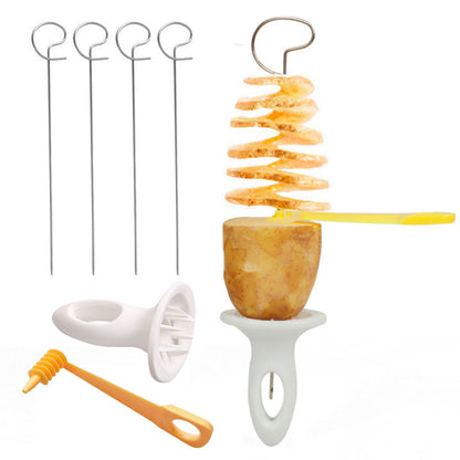 1Set Stainless Steel Potato Slicer Manual Twisted Potato Spiral Cutter Creative Vegetable Tool For  1