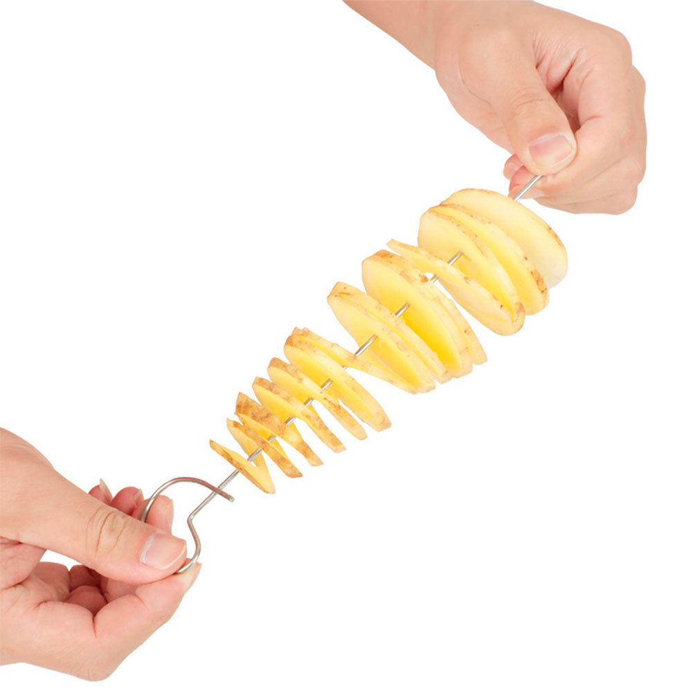 1Set Stainless Steel Potato Slicer Manual Twisted Potato Spiral Cutter Creative Vegetable Tool For  5
