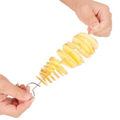1Set Stainless Steel Potato Slicer Manual Twisted Potato Spiral Cutter Creative Vegetable Tool For  5