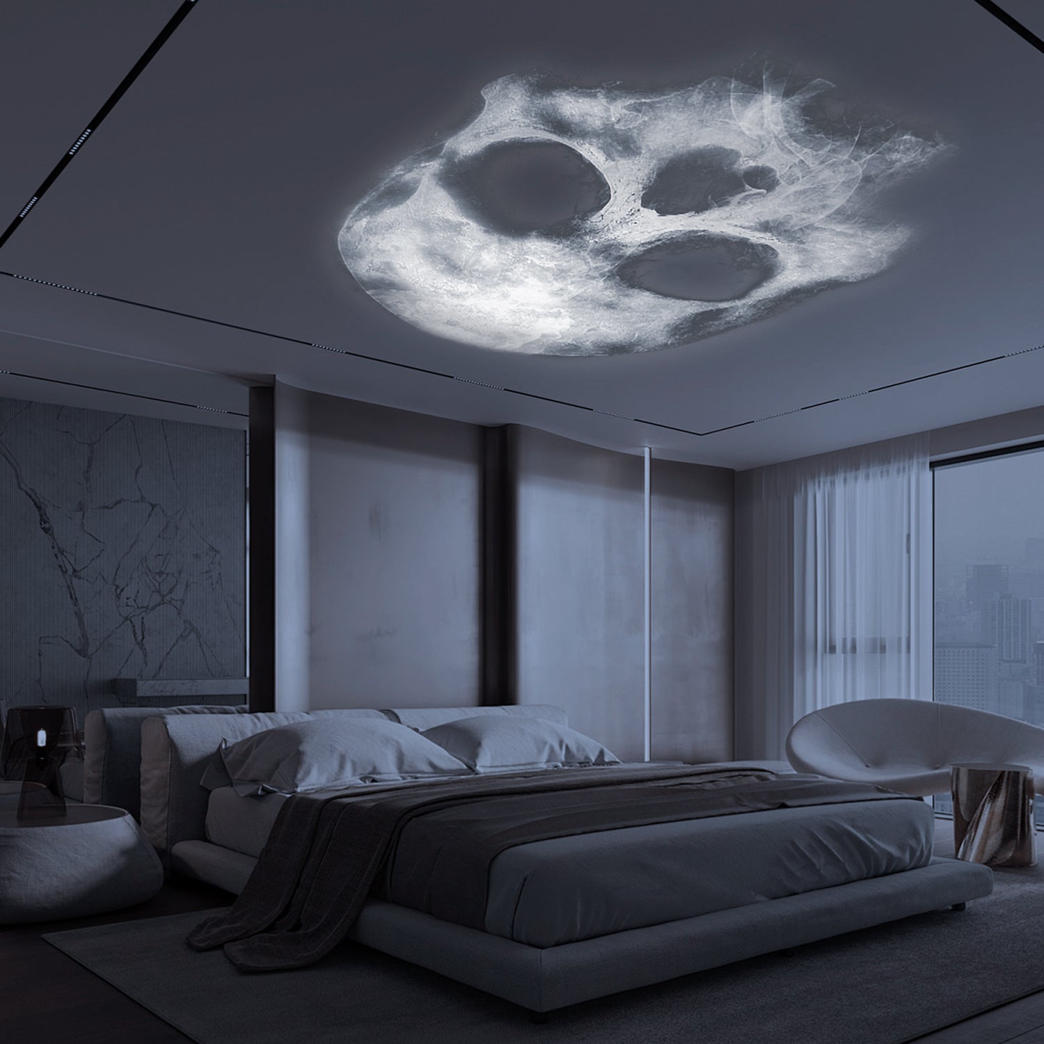 3D Skull Projection Lamp USB Powered LED Night Light With Holographic Effect For Halloween Room Dec 2