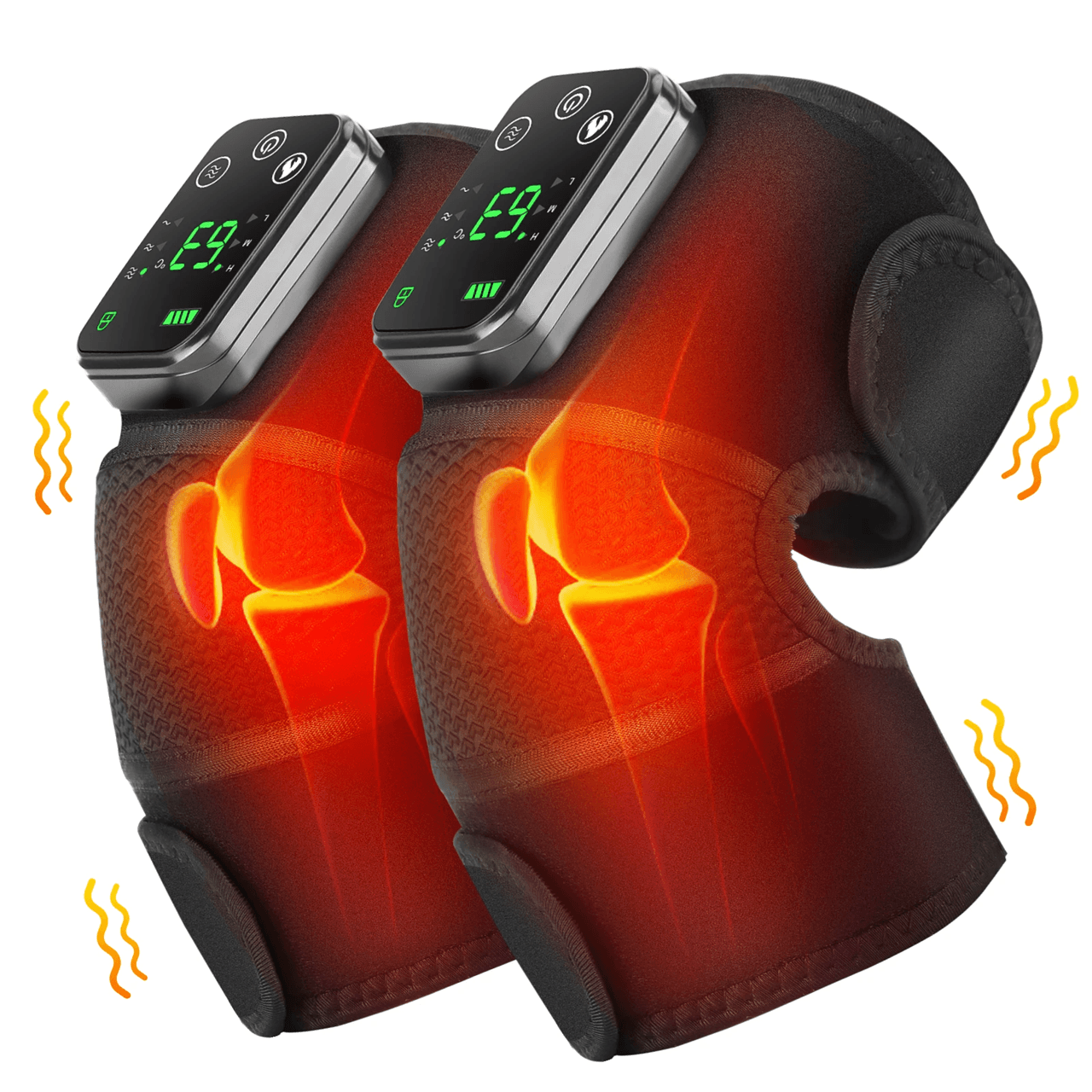 Heated Vibration Knee and Joint Massager with Hot Compress Pain Relief