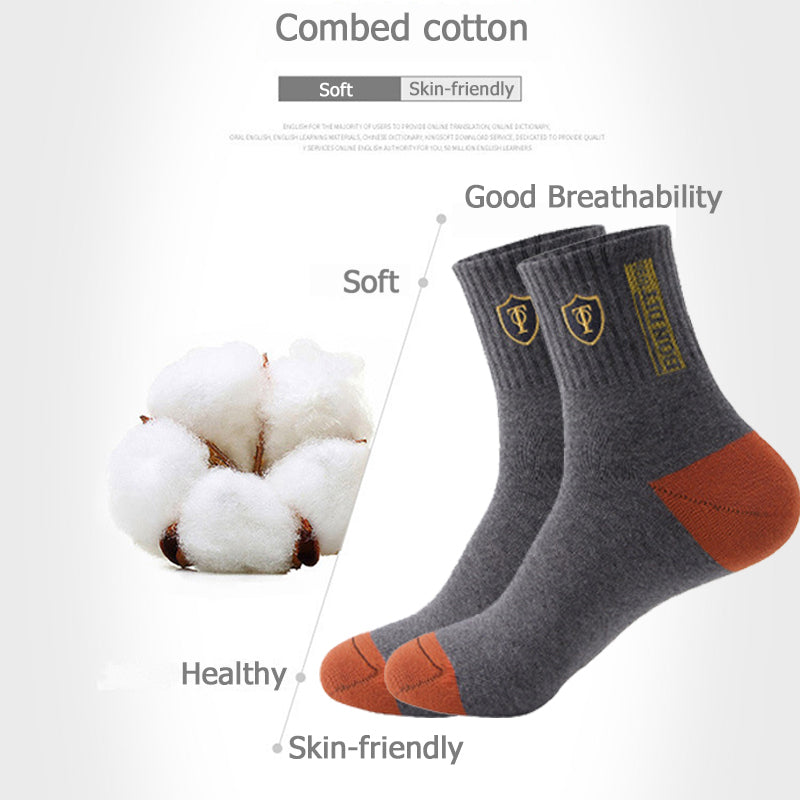 5 Pairs Men's Sports Socks, Spring & Fall Thin Athletic Socks, Breathable, Sweat-Absorbent for Basketball, Running