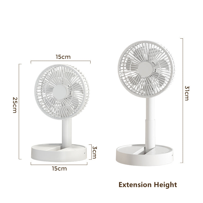 Portable 5200mAh Table Fan Foldable Rechargeable Mini Fan With 4 Speeds  AutoOff Timer For Personal 2