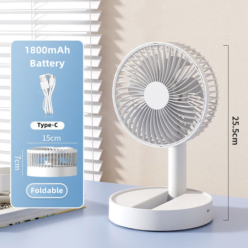 Portable 5200mAh Table Fan Foldable Rechargeable Mini Fan With 4 Speeds  AutoOff Timer For Personal 5