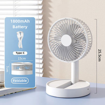 Portable 5200mAh Table Fan Foldable Rechargeable Mini Fan With 4 Speeds  AutoOff Timer For Personal 5