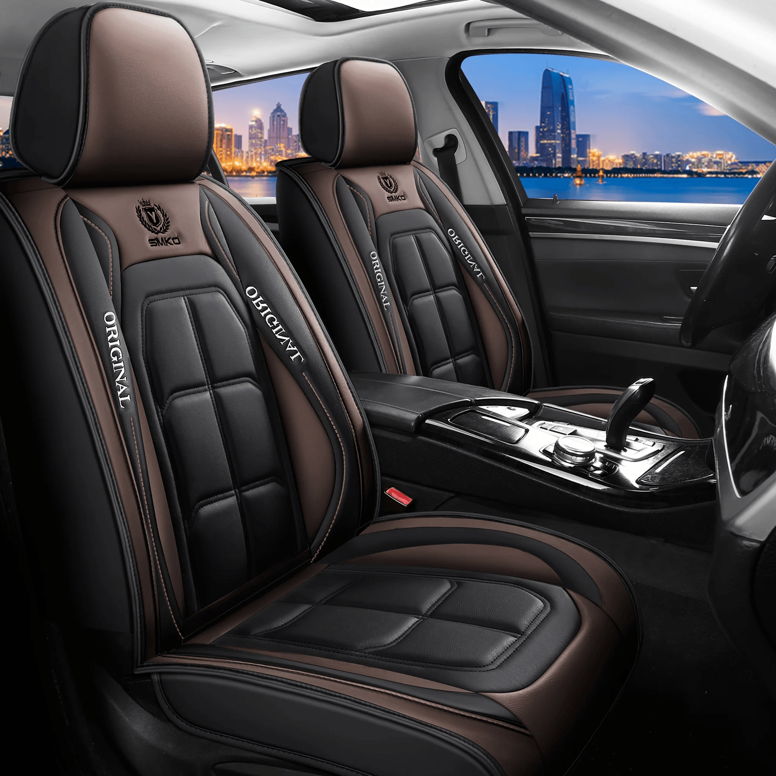 Universal Leather Car Seat Cover All Season Driver And Passenger Protection Pad 1