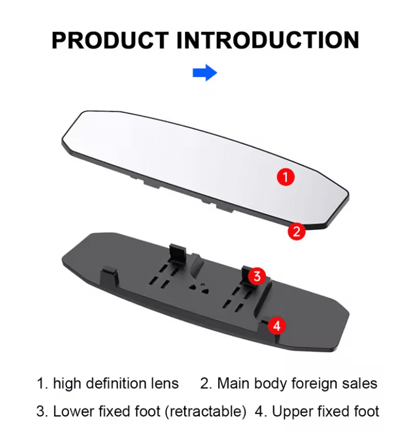 Wide Angle Rearview Mirror Anti Glare Interior Car Mirror For Baby And Passenger Safety 1