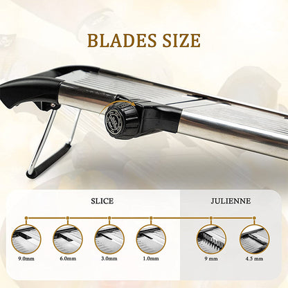 Adjustable Mandoline Slicer Stainless Steel Vegetable Slicer Chopper Cutter for Potato, Tomato, Onion, Carrot