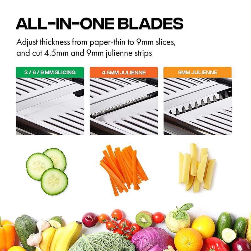 Adjustable Mandoline Slicer Stainless Steel Vegetable Slicer Chopper Cutter for Potato, Tomato, Onion, Carrot